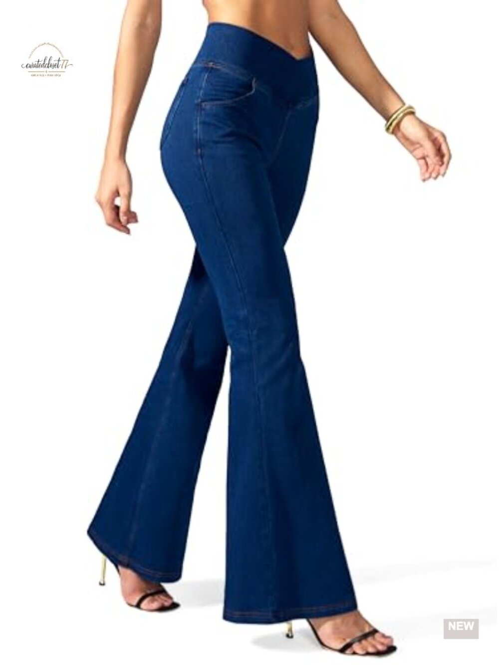 Women's Flare Jeans High Rise Stretchy Bell Bottom Pull On Jeggings